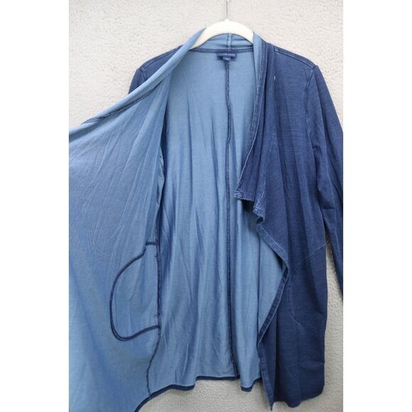 Pure Jill Indigo Long Sleeve Open Front Cardigan-XS-Pockets-Classic-BOHO - Picture 5 of 16